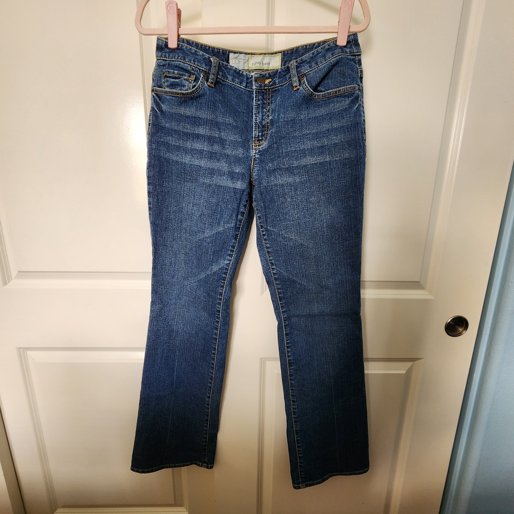 LOFT Women's Classic Blue Curvy Boot Cut Jeans